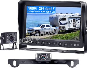Rohent HD 2 Backup Cameras Kit 7 Inch Monitor Hitch IP69K R4