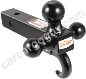 Towever 84181 Class 3 4 Trailer Hitch Tri Ball Mount with Hook (Black, Hollow Shank)